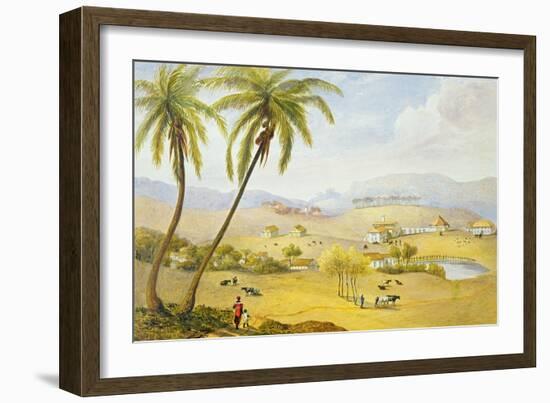 Haughton Court, Hanover, Jamaica, C.1820 (W/C on Paper)-James Hakewill-Framed Giclee Print