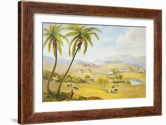 Haughton Court, Hanover, Jamaica, C.1820 (W/C on Paper)-James Hakewill-Framed Giclee Print