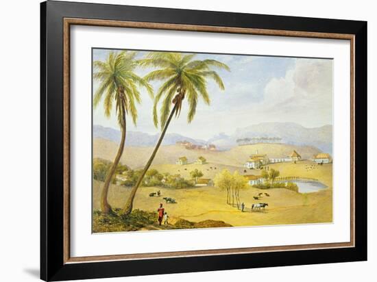 Haughton Court, Hanover, Jamaica, C.1820 (W/C on Paper)-James Hakewill-Framed Giclee Print