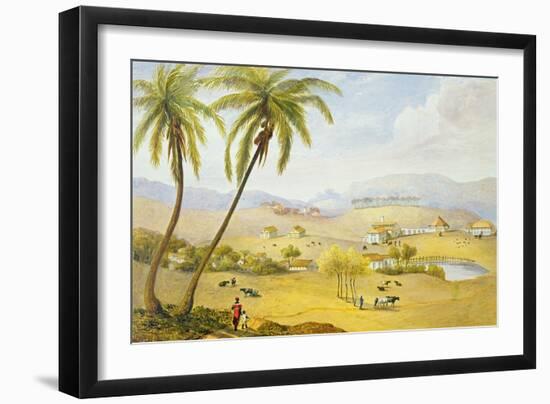 Haughton Court, Hanover, Jamaica, C.1820 (W/C on Paper)-James Hakewill-Framed Giclee Print