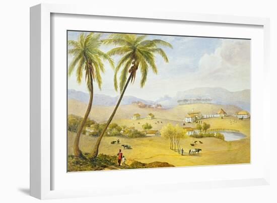 Haughton Court, Hanover, Jamaica, C.1820 (W/C on Paper)-James Hakewill-Framed Giclee Print