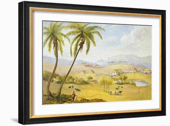 Haughton Court, Hanover, Jamaica, C.1820 (W/C on Paper)-James Hakewill-Framed Giclee Print