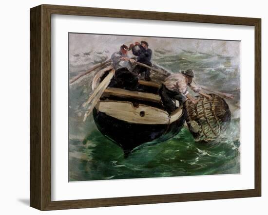 Hauling in Lobster Pots-Charles Napier Hemy-Framed Giclee Print