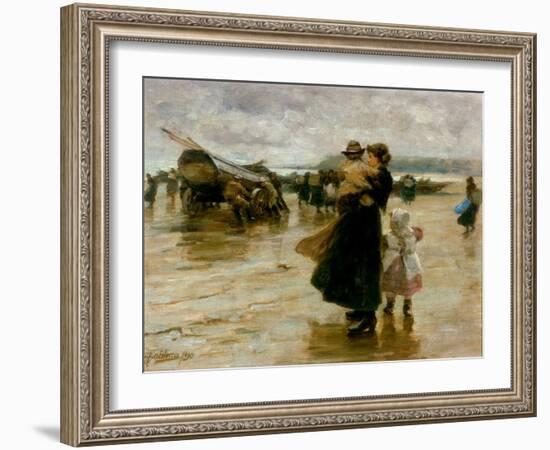 Hauling the Boats, 1890-Robert Jobling-Framed Giclee Print