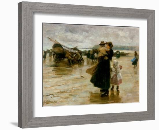 Hauling the Boats, 1890-Robert Jobling-Framed Giclee Print