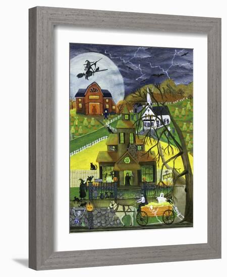 Haunted Hay Ride By Witch House-Cheryl Bartley-Framed Giclee Print