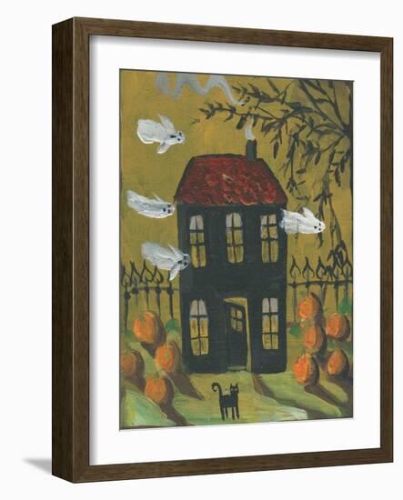 Haunted House Ghosts Halloween-sylvia pimental-Framed Art Print