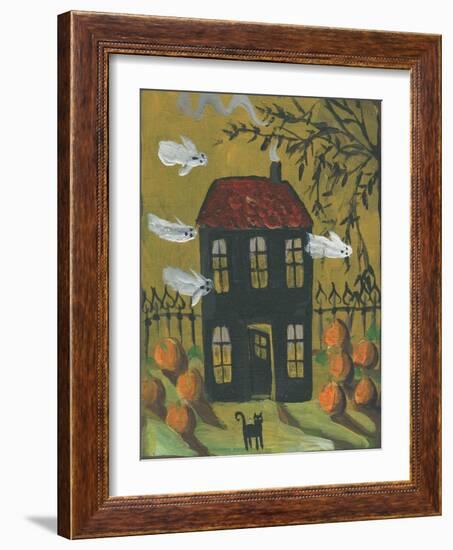 Haunted House Ghosts Halloween-sylvia pimental-Framed Art Print