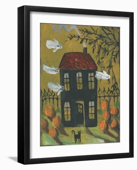 Haunted House Ghosts Halloween-sylvia pimental-Framed Art Print