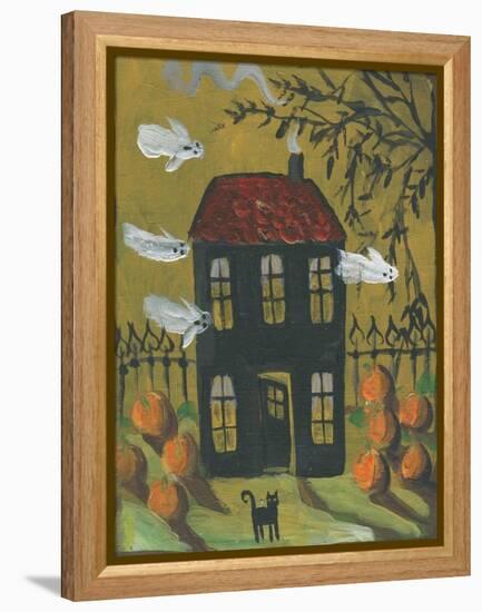 Haunted House Ghosts Halloween-sylvia pimental-Framed Stretched Canvas