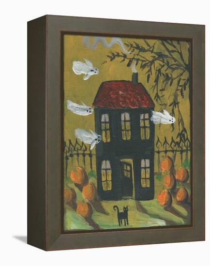 Haunted House Ghosts Halloween-sylvia pimental-Framed Stretched Canvas