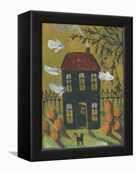 Haunted House Ghosts Halloween-sylvia pimental-Framed Stretched Canvas