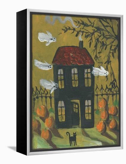 Haunted House Ghosts Halloween-sylvia pimental-Framed Stretched Canvas