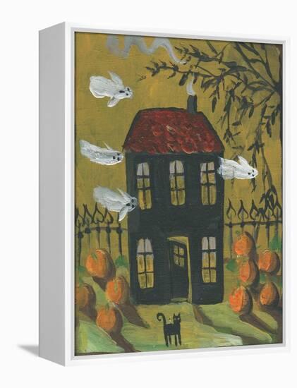 Haunted House Ghosts Halloween-sylvia pimental-Framed Stretched Canvas