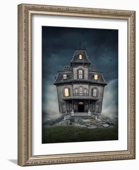 Haunted House-egal-Framed Art Print