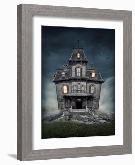 Haunted House-egal-Framed Art Print