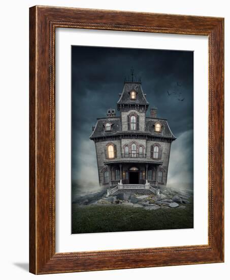 Haunted House-egal-Framed Art Print