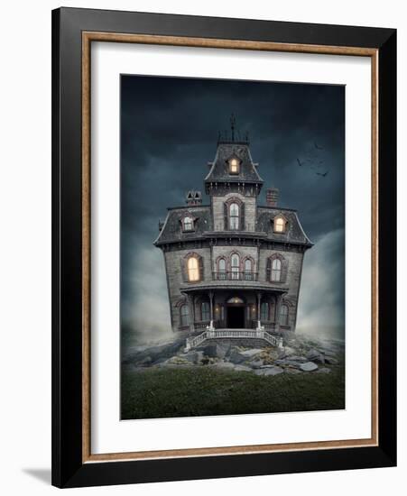 Haunted House-egal-Framed Art Print