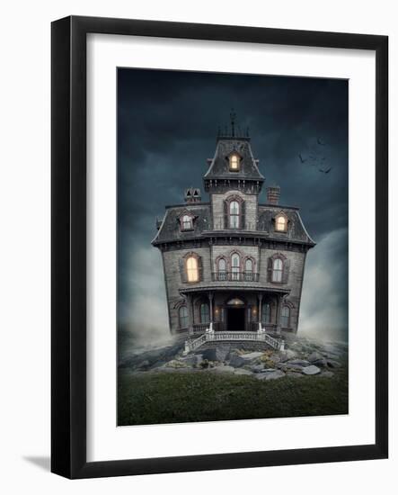 Haunted House-egal-Framed Art Print