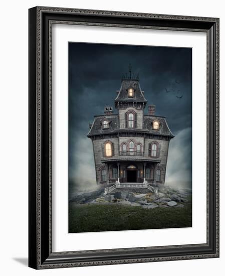 Haunted House-egal-Framed Art Print