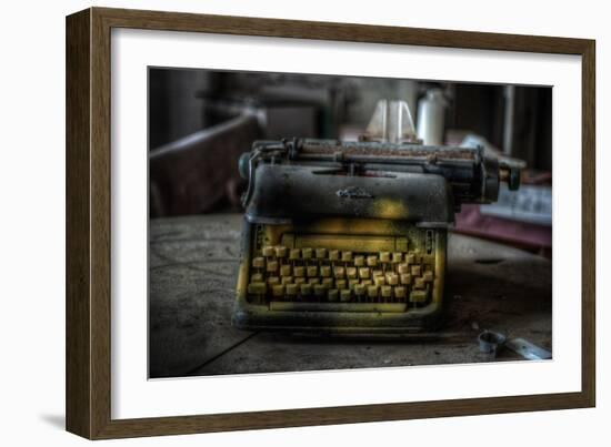 Haunted Interior with Typewriter-Nathan Wright-Framed Photographic Print