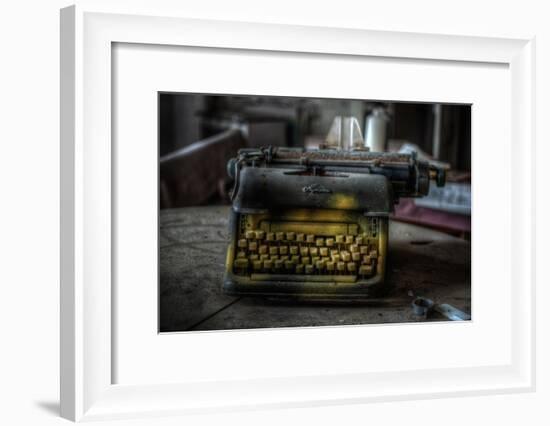 Haunted Interior with Typewriter-Nathan Wright-Framed Photographic Print