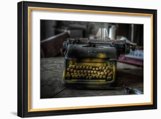 Haunted Interior with Typewriter-Nathan Wright-Framed Photographic Print