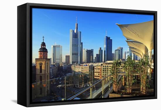 Hauptwache and Financial District, Frankfurt am Main, Hesse, Germany, Europe-Hans-Peter Merten-Framed Premier Image Canvas