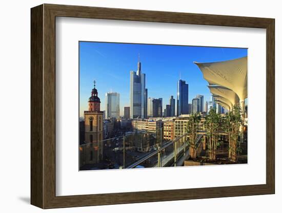 Hauptwache and Financial District, Frankfurt am Main, Hesse, Germany, Europe-Hans-Peter Merten-Framed Photographic Print