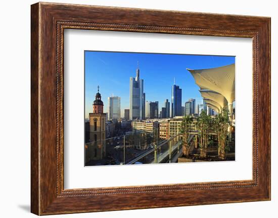 Hauptwache and Financial District, Frankfurt am Main, Hesse, Germany, Europe-Hans-Peter Merten-Framed Photographic Print