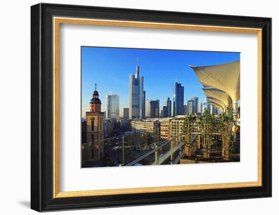 Hauptwache and Financial District, Frankfurt am Main, Hesse, Germany, Europe-Hans-Peter Merten-Framed Photographic Print