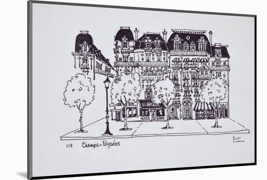 Haussmann architecture along Champs Elysees, Paris, France-Richard Lawrence-Mounted Photographic Print