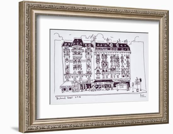 Haussmann style shops along Boulevard Raspail, Paris, France-Richard Lawrence-Framed Photographic Print