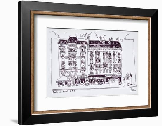 Haussmann style shops along Boulevard Raspail, Paris, France-Richard Lawrence-Framed Photographic Print