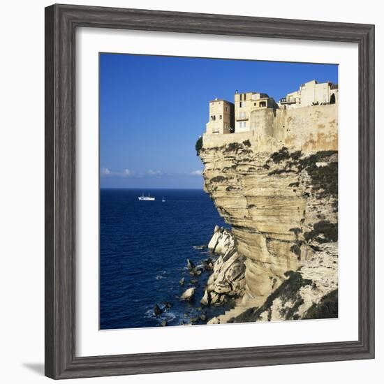 Haute Ville on Cliff Edge, Bonifacio, South Corsica, Corsica, France, Mediterranean, Europe-Stuart Black-Framed Photographic Print