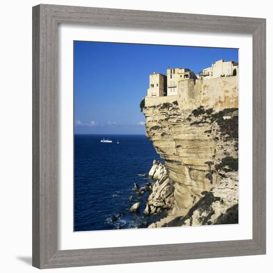 Haute Ville on Cliff Edge, Bonifacio, South Corsica, Corsica, France, Mediterranean, Europe-Stuart Black-Framed Photographic Print