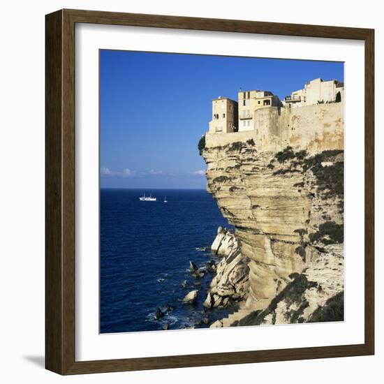 Haute Ville on Cliff Edge, Bonifacio, South Corsica, Corsica, France, Mediterranean, Europe-Stuart Black-Framed Photographic Print