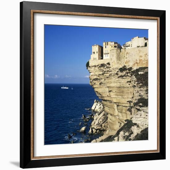 Haute Ville on Cliff Edge, Bonifacio, South Corsica, Corsica, France, Mediterranean, Europe-Stuart Black-Framed Photographic Print