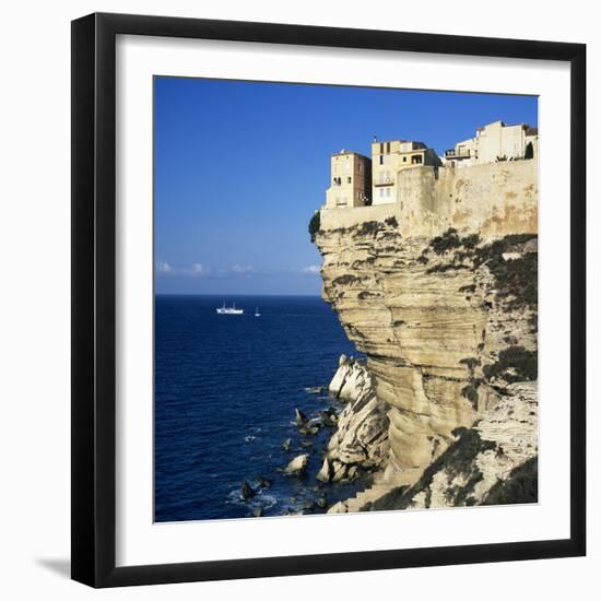 Haute Ville on Cliff Edge, Bonifacio, South Corsica, Corsica, France, Mediterranean, Europe-Stuart Black-Framed Photographic Print