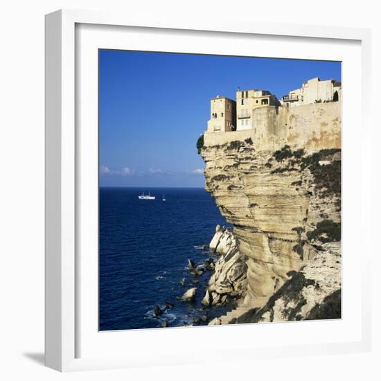 Haute Ville on Cliff Edge, Bonifacio, South Corsica, Corsica, France, Mediterranean, Europe-Stuart Black-Framed Photographic Print