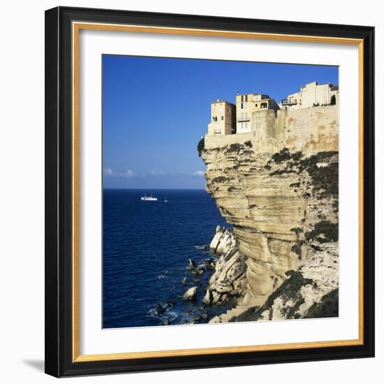 Haute Ville on Cliff Edge, Bonifacio, South Corsica, Corsica, France, Mediterranean, Europe-Stuart Black-Framed Photographic Print