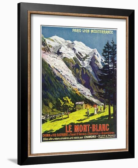 Hautes-Alpes, France - Scenic View of Mont-Blanc, Paris, Lyon, and La Mediterranee Railway, c.1920-Lantern Press-Framed Art Print