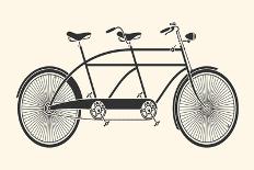 Vintage Tandem Bicycle-hauvi-Mounted Art Print