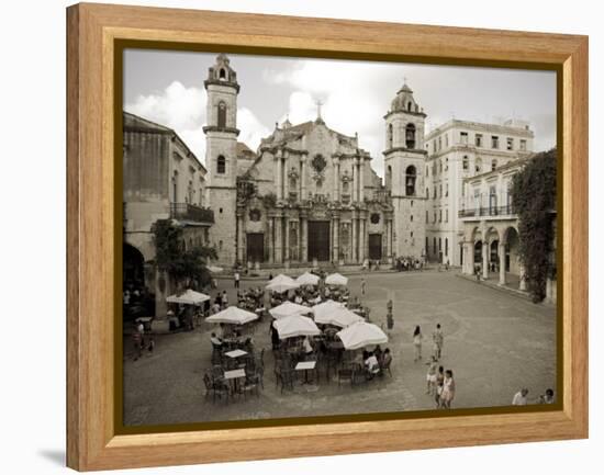 Havana, Cafe in Plaza De La Catedral, Havana, Cuba-Paul Harris-Framed Premier Image Canvas