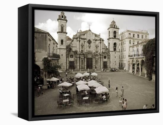 Havana, Cafe in Plaza De La Catedral, Havana, Cuba-Paul Harris-Framed Premier Image Canvas