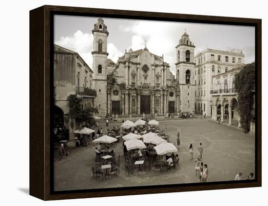 Havana, Cafe in Plaza De La Catedral, Havana, Cuba-Paul Harris-Framed Premier Image Canvas