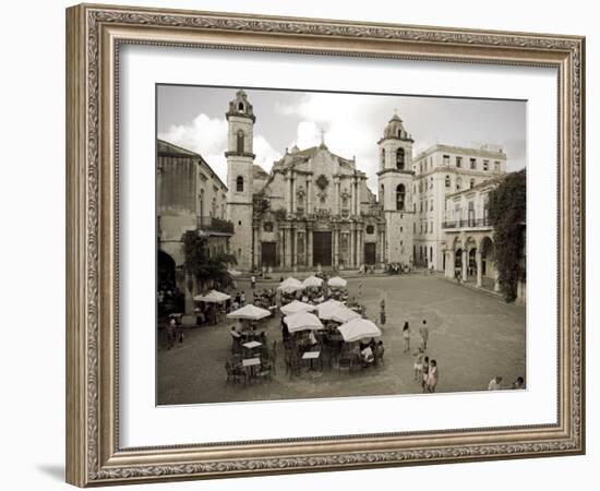 Havana, Cafe in Plaza De La Catedral, Havana, Cuba-Paul Harris-Framed Photographic Print