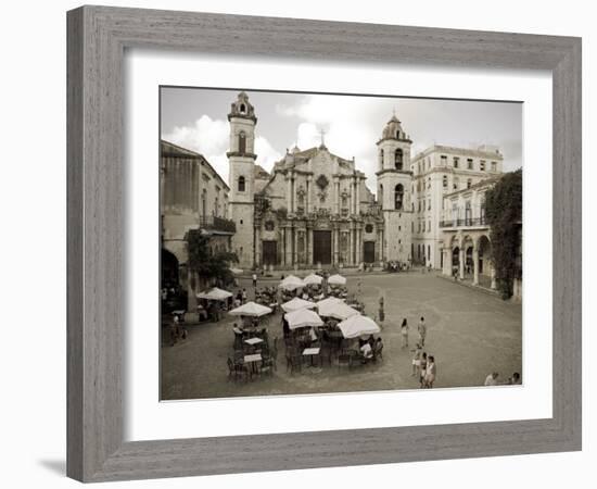 Havana, Cafe in Plaza De La Catedral, Havana, Cuba-Paul Harris-Framed Photographic Print