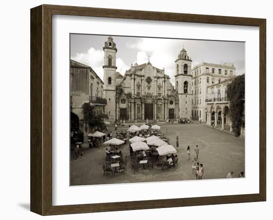 Havana, Cafe in Plaza De La Catedral, Havana, Cuba-Paul Harris-Framed Photographic Print