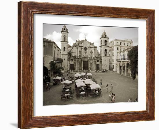 Havana, Cafe in Plaza De La Catedral, Havana, Cuba-Paul Harris-Framed Photographic Print